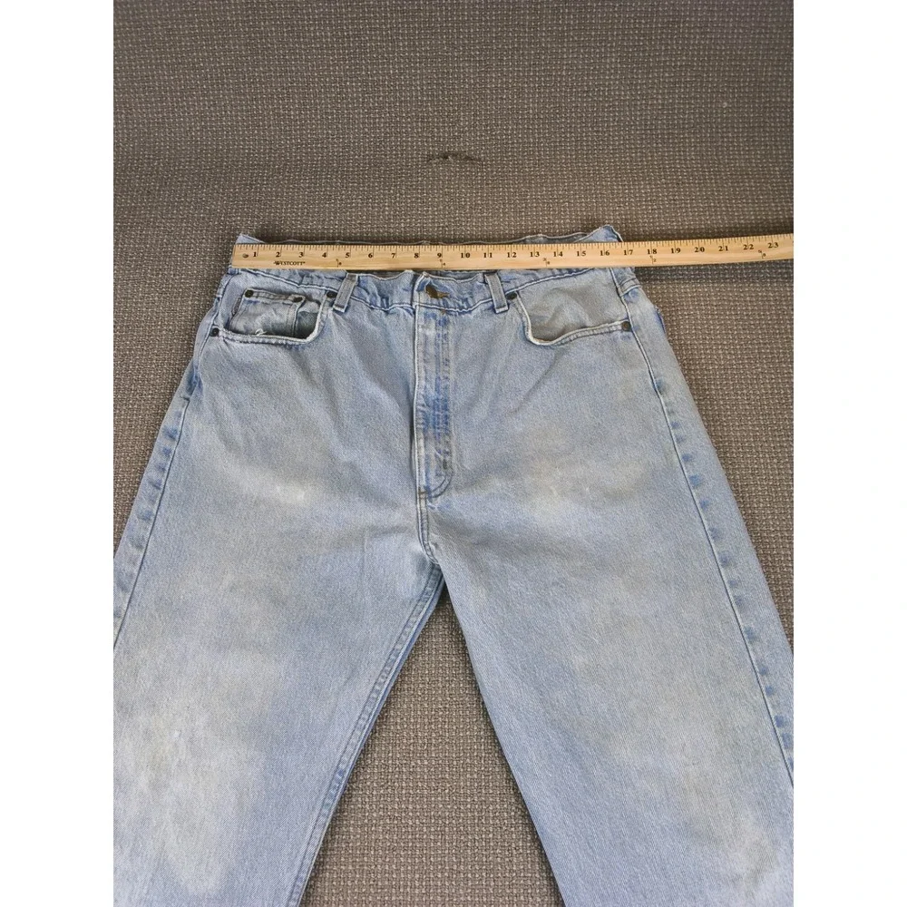 Lot of 2 VTG Distressed Carhartt Relaxed Fit Denim Jeans Light Wash Workwear